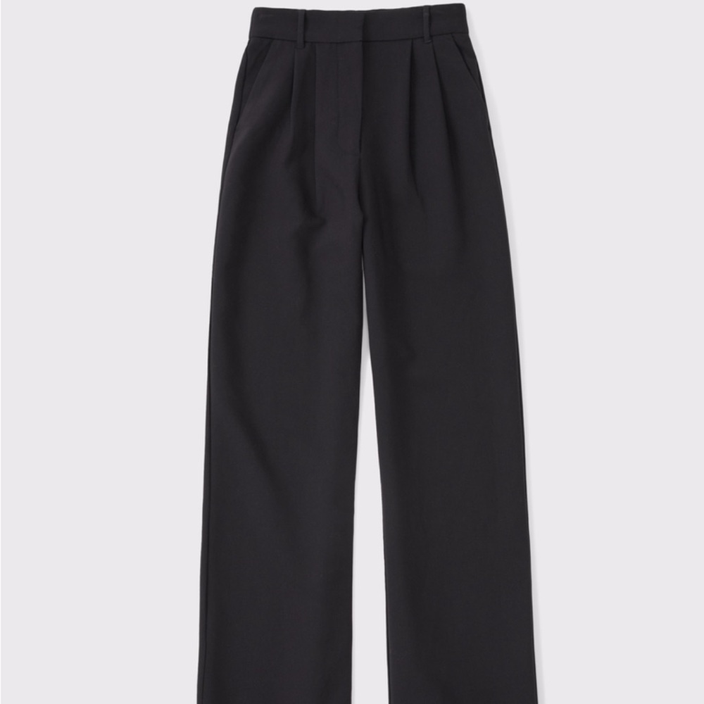 A&F Black Wide-Leg Trousers